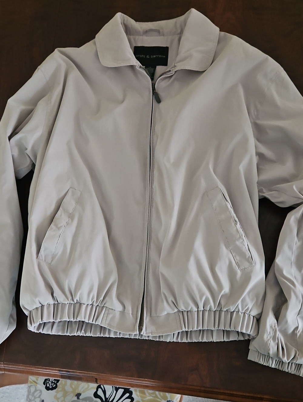 Croft & Barrow Light Beige Zip Men's Large Jacket